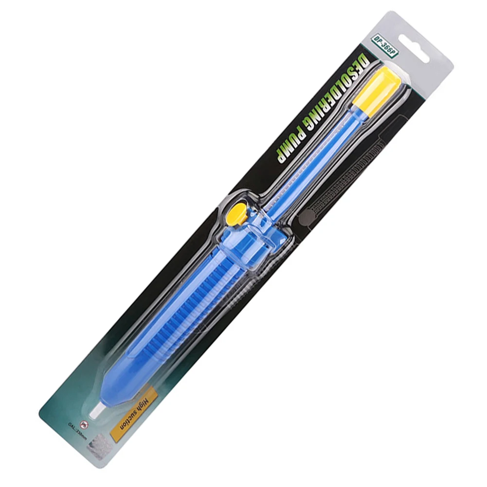 DP-366P Solder Suction Device with Ergonomic Long Handle Design to Reduce Hand Fatigue During Prolonged Electronics Repairs