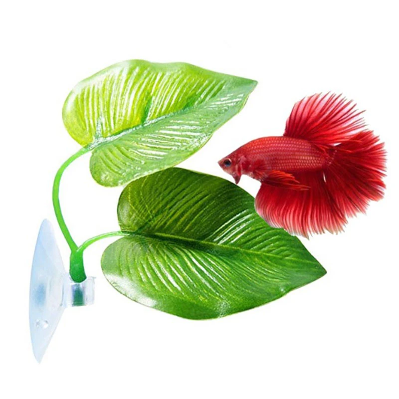 Betta Fish Rest Aquarium Leaf Plants Decoration Spawning Ornamental Plant Betta Fish Play Relax Artificial Hide Leaf Hammock