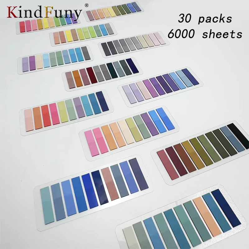 KindFuny 6000Pc Adhesive Page Markers Transparent Waterproof Sticky Notes Classify Files Flags Posted It planner Stickers