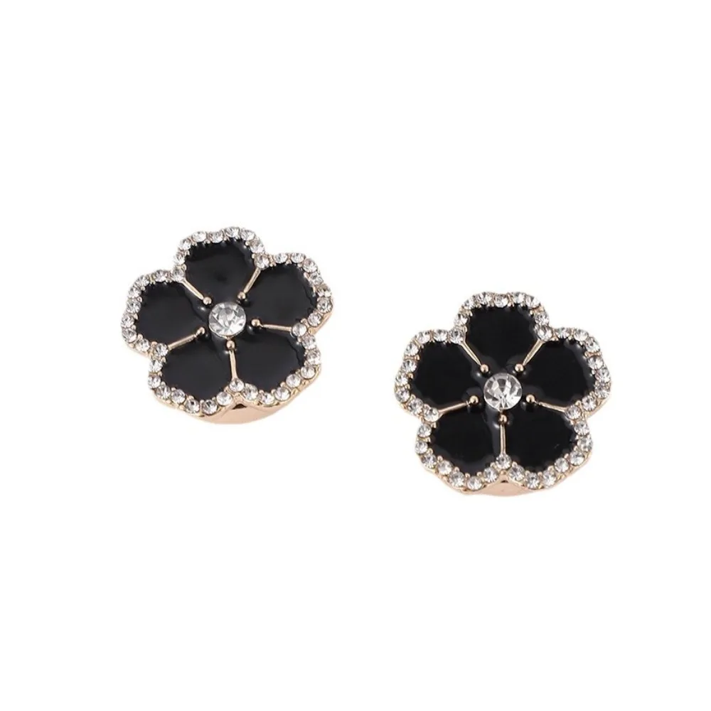 2 قطعة أزرار أكمام على شكل زهور على الطراز الكوري قميص نسائي فاخر من حجر الراين أزرار ملابس عصرية مستديرة إكسسوار أنيق بالجملة #6