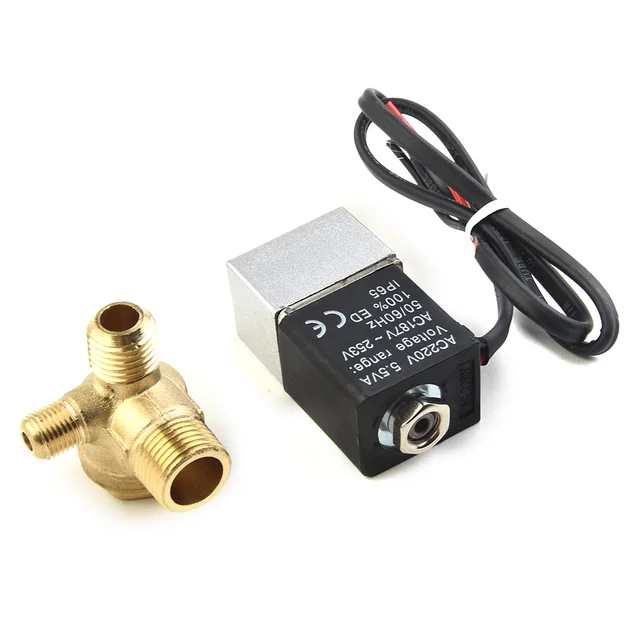 Électrovanne Zinc One-way Valve Solenoid Valve Check Valve Components Cut-off Fits Air Compressor Mute Oil-Replacement Pneumatique — détail 3