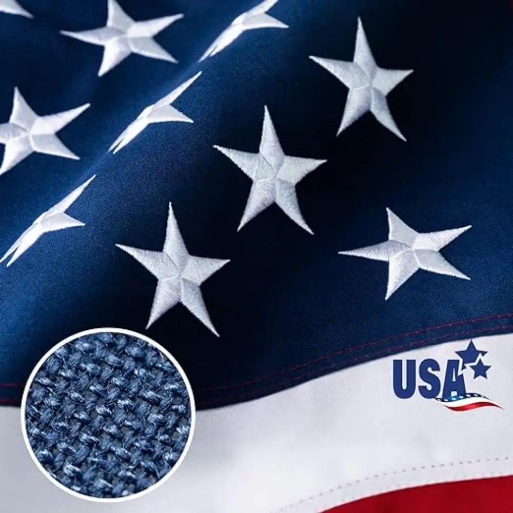 90X150CM Premium American Flag 3x5 Outdoor Heavy Duty 150D Nylon US USA BANNER Embroidered Stars Sewn Stripes Brass Grommets