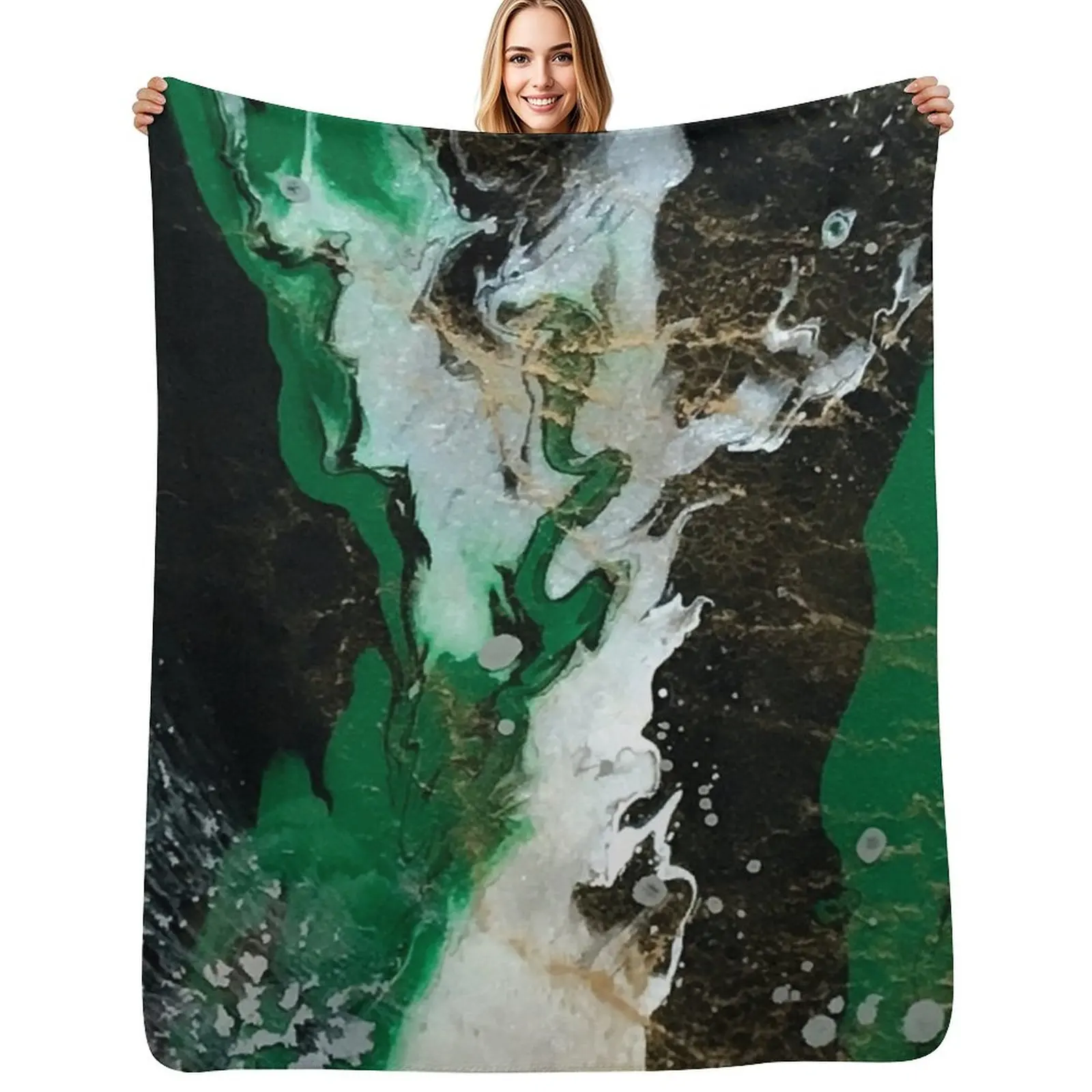 

Emerald Pearl Throw Blanket Soft Plush Plaid Sleeping Bag Moving Decorative Beds Blankets