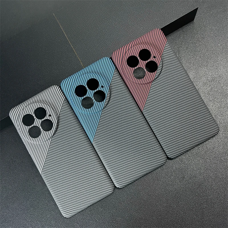 For OnePlus 13 Ultra-Thin Carbon Fiber Texture Case for OnePlus 13 Skin Feel Matte Frosted Protective Cover Color Collision Case