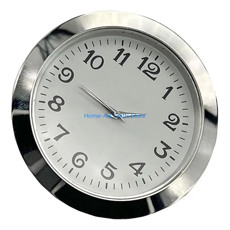 Y3NA 2-1/8Inch(55MM) Clock Insert Watch Head With Arabic Numerals Round Gold/Silver Trim For Luxuriously Elegant Timepiece