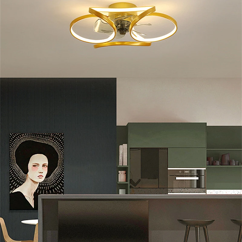 

Modern Indoor Decor Ceiling Fan Light Nordic Luxury Decor Home Villa Hotel Creative Lighting Fixture for Restaurant Living Room