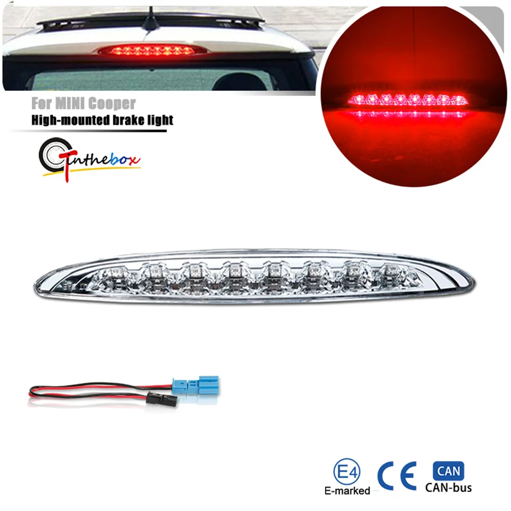 1PC Red LED High Mount Third 3rd Brake Stop Light Tail Light For MINI Cooper R50 R53 Hatchback 2002-2006 63256935789 63256935790