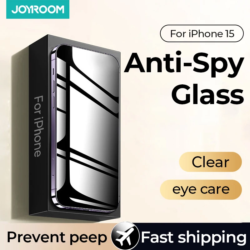 Joyroom-Protector de pantalla antiespía para iPhone 15 Pro Max, vidrio templado para iPhone 14 13, película privada