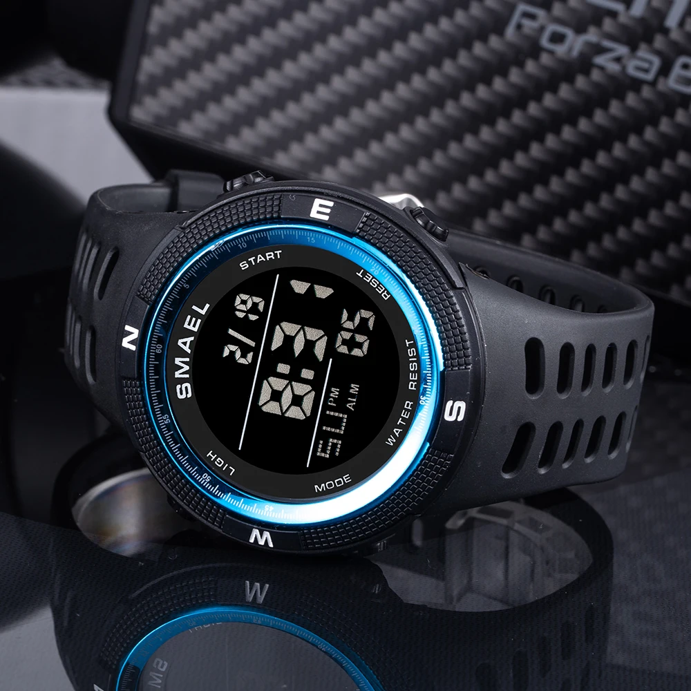 Sport Watches Waterproof Led Digital Clock Back Light Alarm Clock Week Display Stopwatch Wristwatches 1915 Digital Watch For Men