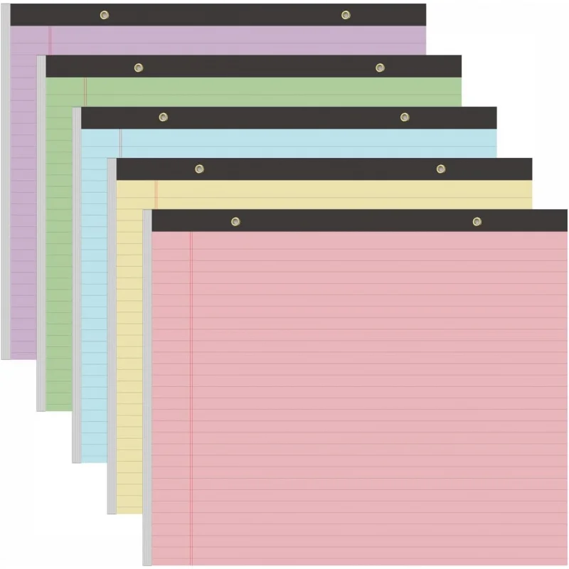 (5 Pads 11 x 9.5 Legal Pads College Ruled Notepad, Colored Lined Paper Pads, 50 Sheets/Pad, Colors Pastel Writing Pads Sch
