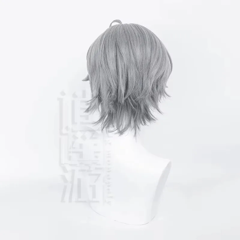 วิกผมคอสเพลย์ Wise สำหรับเกม Zenless Zone Zero ขนาด 30 ซม. สีเทาเงิน ทนความร้อน ทำจากเส้นใยสังเคราะห์ เหมาะสำหรับงานปาร์ตี้ฮาโลวีน คอสเพลย์ ZZZ พร้อมหมวกคลุมวิก