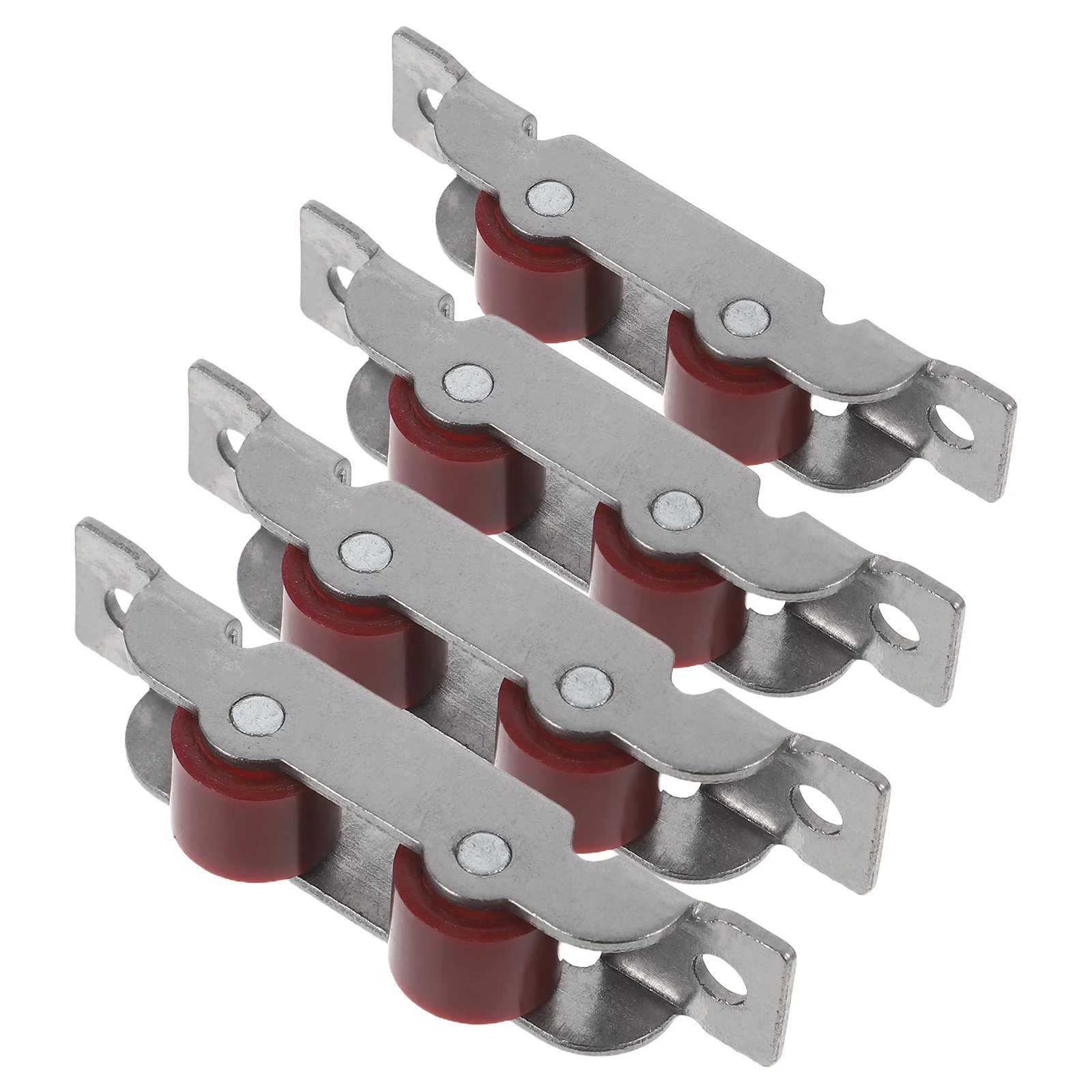 

4pcs Sliding Door Window Pulley: Heavy Duty Metal Double-Wheel Bearing For Glass Doors Smooth Quiet Roller Replacement