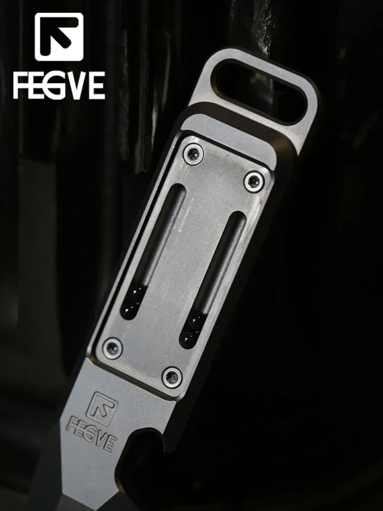 FEGVE EDC Crowbar FEGVE Multi-function Mini Driver Corkscrew FEGVE Multi-function Bottle Opener Titanium Alloy