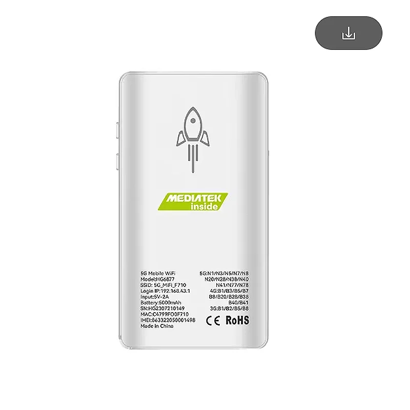 

NEW 5G MiFi Sub6G 2.77Gbps Portable WiFi 5000mAh 5G WiFi6 4G LTE Cat18 1.2Gbps Dual-Band Mobile Hotspot With Sim Card