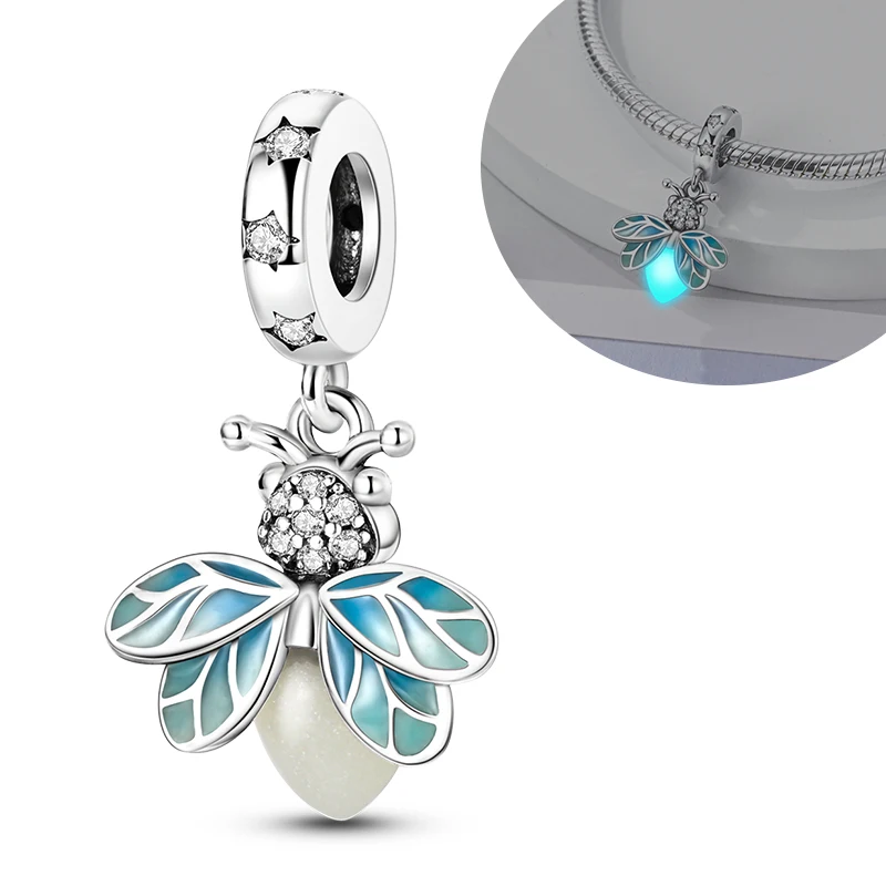 

Firefly 925 Sterling Silver Charm Noctilucent Pendant Fit Original Bracelet Making Woman Jewelry