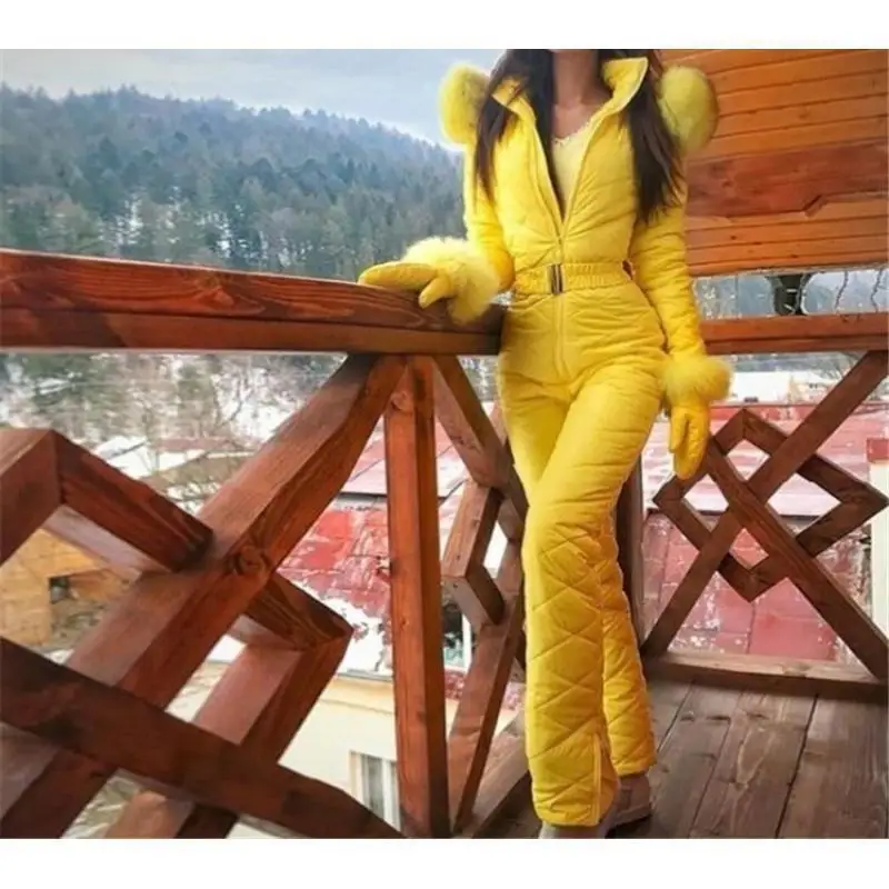 Women's Winter Outdoor Fashion Ski Jacket Hoodie Northern Style Warm Cotton Coat for Cold Weather Activities