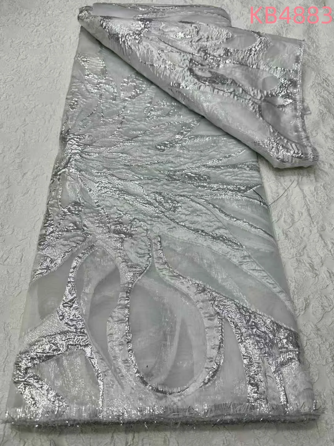 Brocade Jacquard Lace Fabric African Lace Fabric 5 Yards High Quality 2024 Green Lace Nigerian Fabric For Wedding Dress KB4883