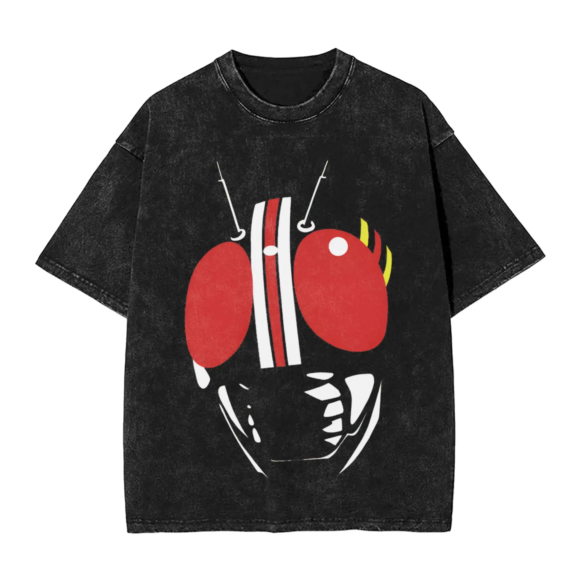 Oversized Washed T Shirt Kamen Riders Cotton T-Shirts  Hipster Tshirt for Man Summer Y2K Basic Custom DIY Top Tees
