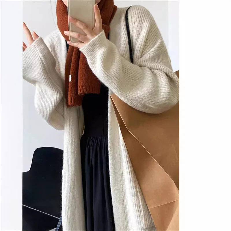 

Кардиган средней длины в готическом стиле для женщин, осенний, на пуговицах, в стиле коттеджкор, базовый, с рукавами, вязаный, из тонкого мохера, с рюшами, полуворотник, трендовый, Y2K