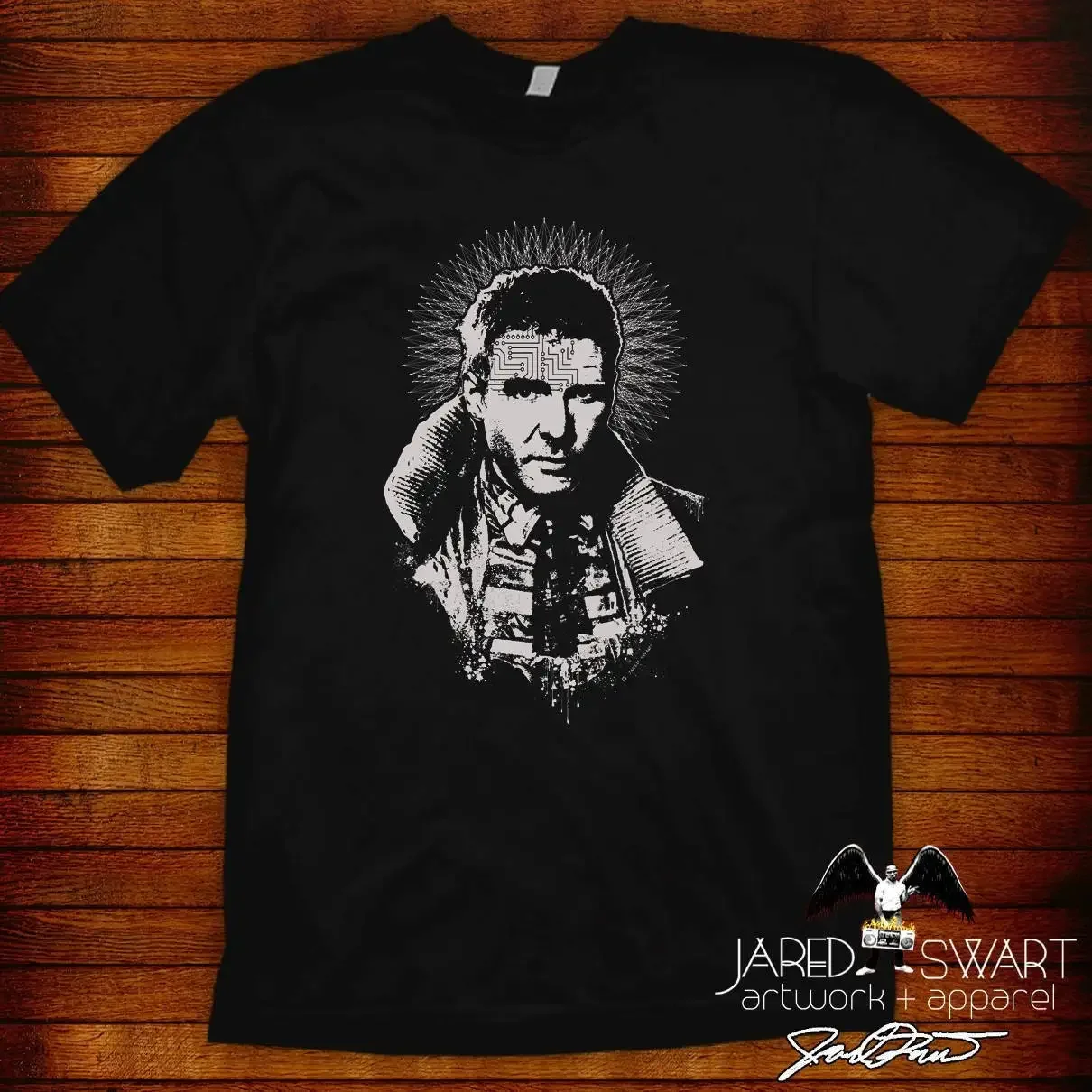 Blade Runner T Shirt artwork by Jared Swart Sizes S M L XL 2XL 3XL 4XL 5XL also in Ladies fit
