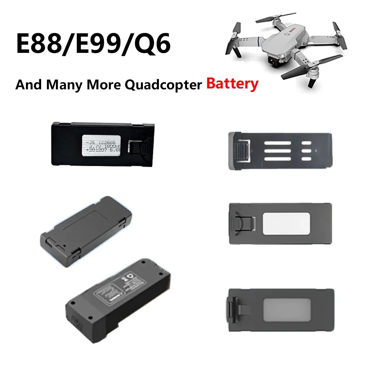 3.7V 7.4V 1800mAh Drone Li-Battery for E88/E99/Q6 and Many More RC Quadcopter Battery Spare Parts Model