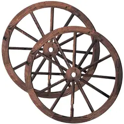 2pcs Wagon Wheel Decor in legno Vintage Wagon Wheel Wood Decor per Bar Garage soggiorno artigianato ruote decorazione della casa