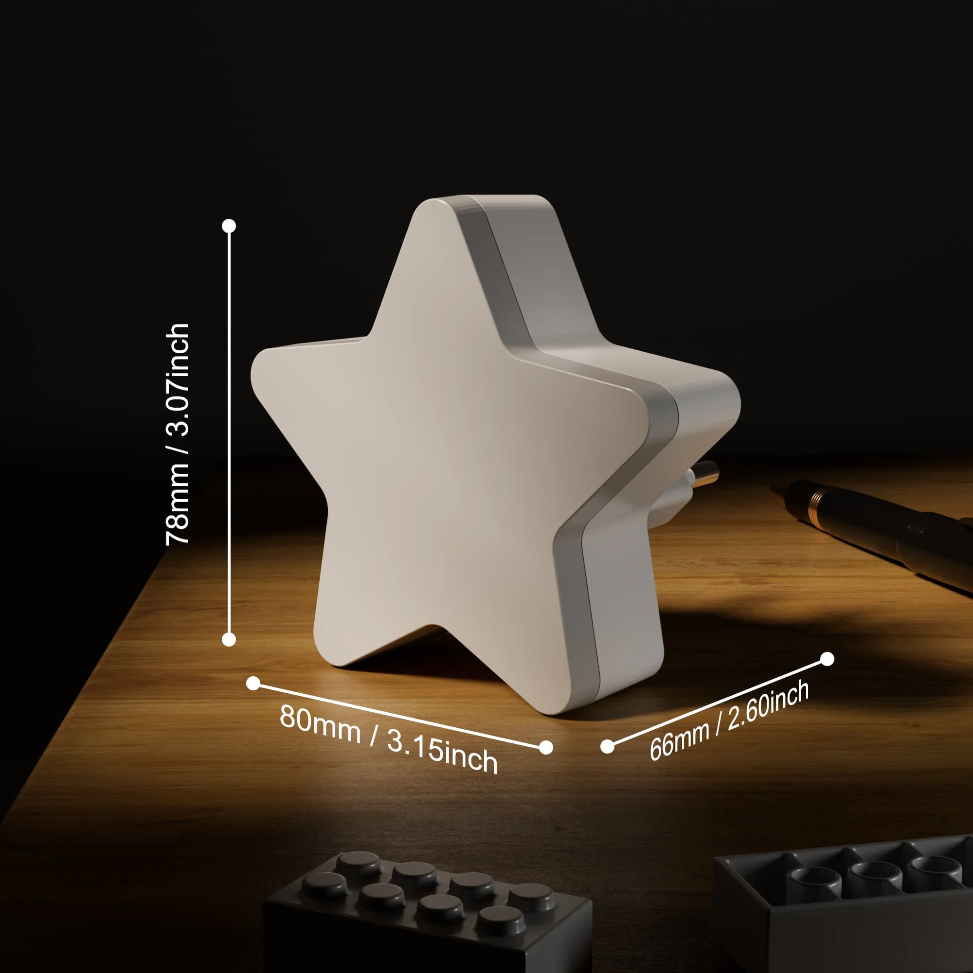 Veilleuses en forme d'étoile capteur de lumière LED veilleuses brancher marche/arrêt automatique pour enfants chambre escalier couloir tête de lit lampes de nuit