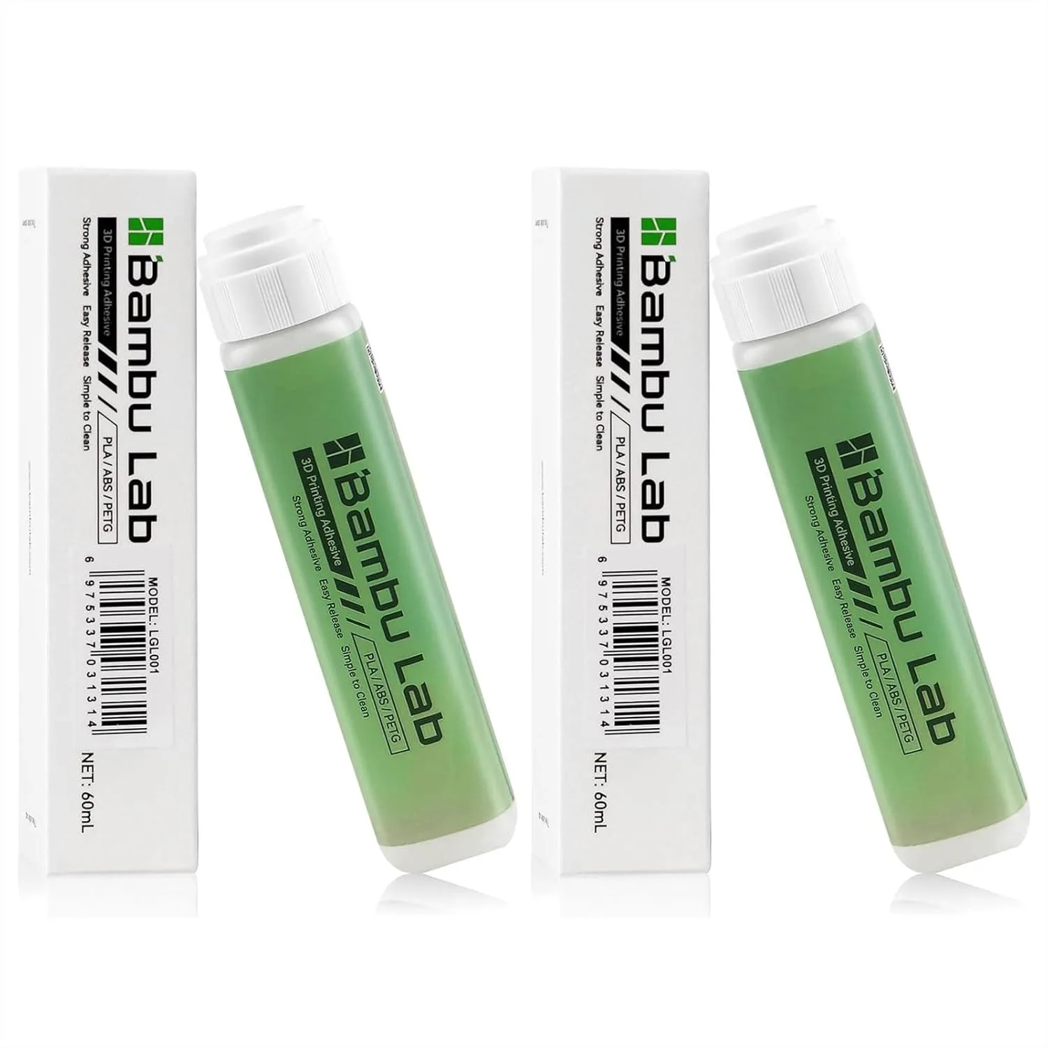 

3D Printer Adhesive Glue, Strong Grip Reduce Warping for A1/A1 Mini/P1/X1 3D Printers PLA ABS PETG PC PA TPU Filament 60ML 2PCS