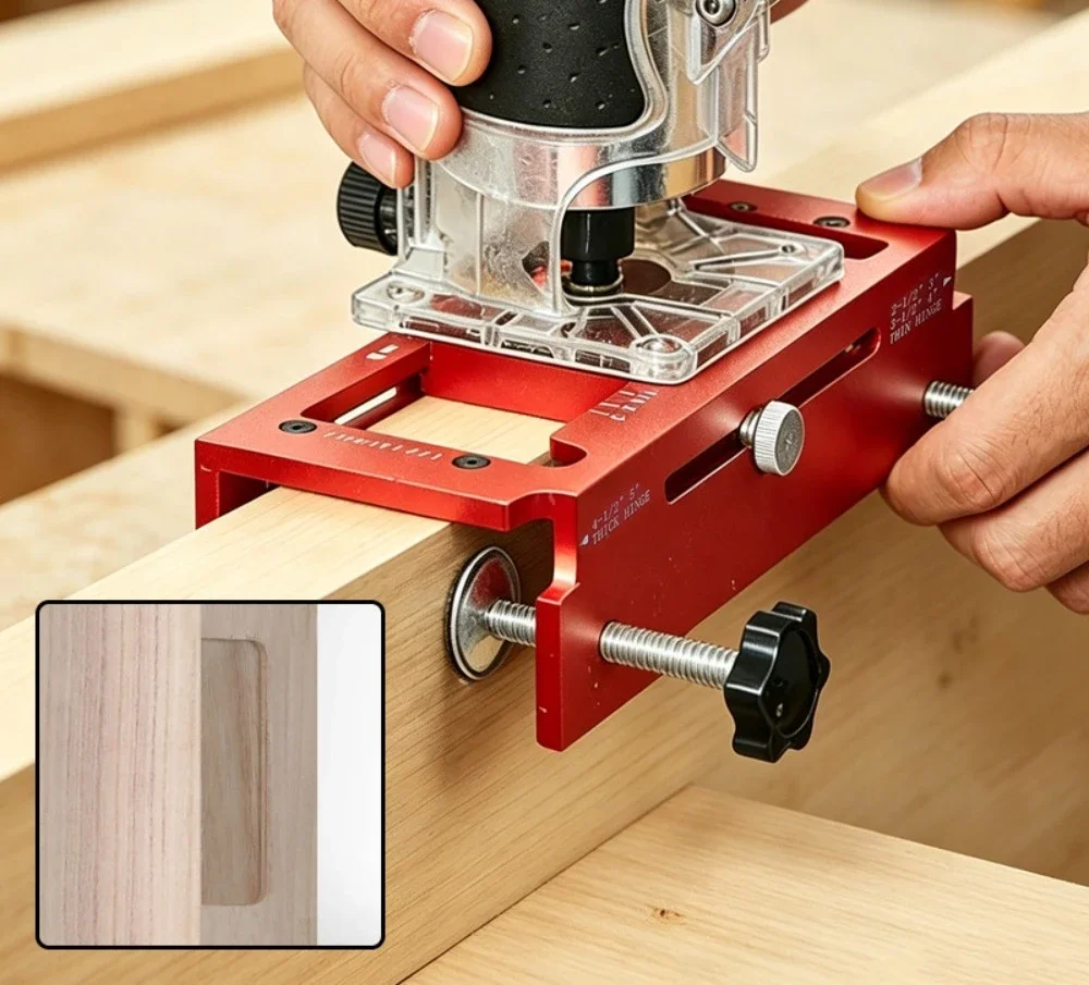 Cabinet Concealed Hinge Locator Aluminum Drilling Template Hinge Grooving Jig For Wooden Door Hinge Mounting Work