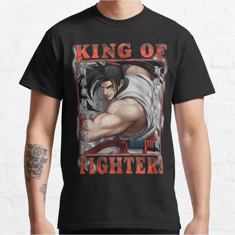

Wandering Fencer Haohmaru KOF King of Fighters 80s Video game Retro fighting videogames T-shirt for men Large size Adult Tops