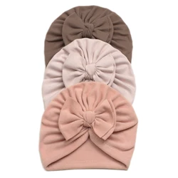 Chapéu de turbante grande do bebê, Boné das meninas recém-nascidas, Gorros macios, Elástico, Infantil, Criança, Boné Quente, Bonés Infantil, Inverno