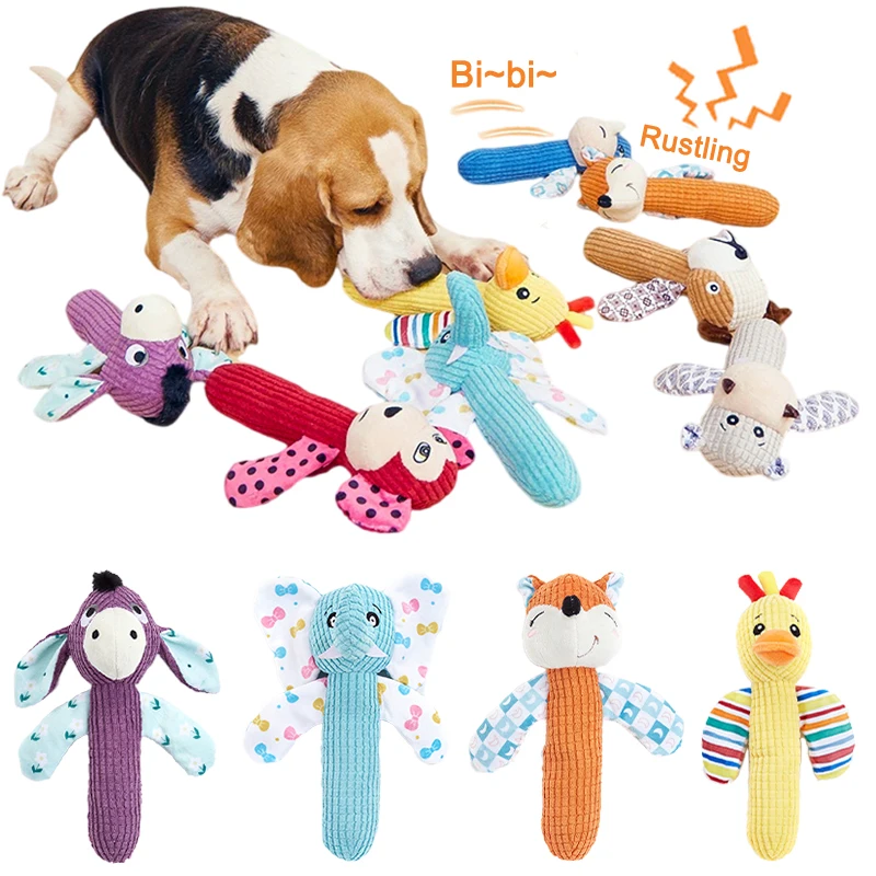 Funny Pet Plush Toy Puzzle Interactive Dog Cat Squeaky Toys with Rustling-Paper Puppy Cleaning Teeth Chew Toy Dog Accessories