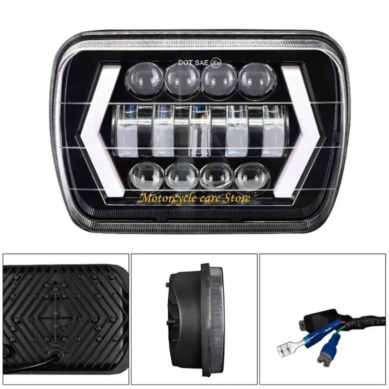 U75F 5x7 Inch LED Headlight LED Vehicle Work Light with 12 V Input, 45 W Power Specification, Yellow & White Lighting, 13