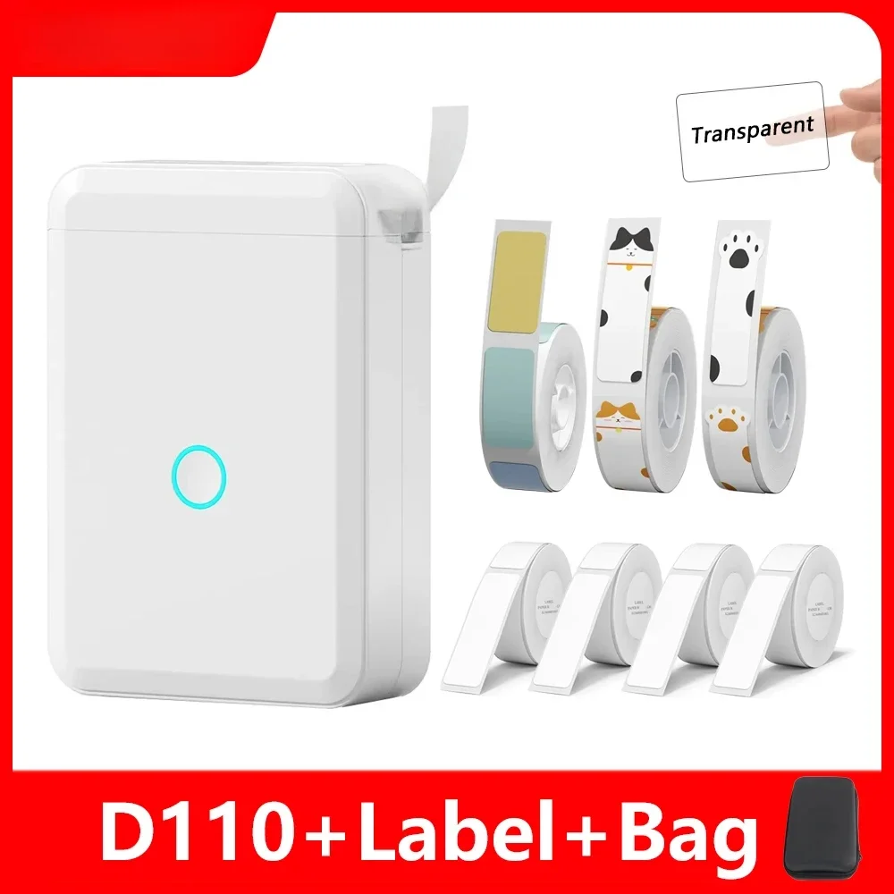 D110 Mini Portable Printer For Mobile Thermal Adhesive Label Printer For Stickers Pocket Labeling Maker Machine Wireless 2025