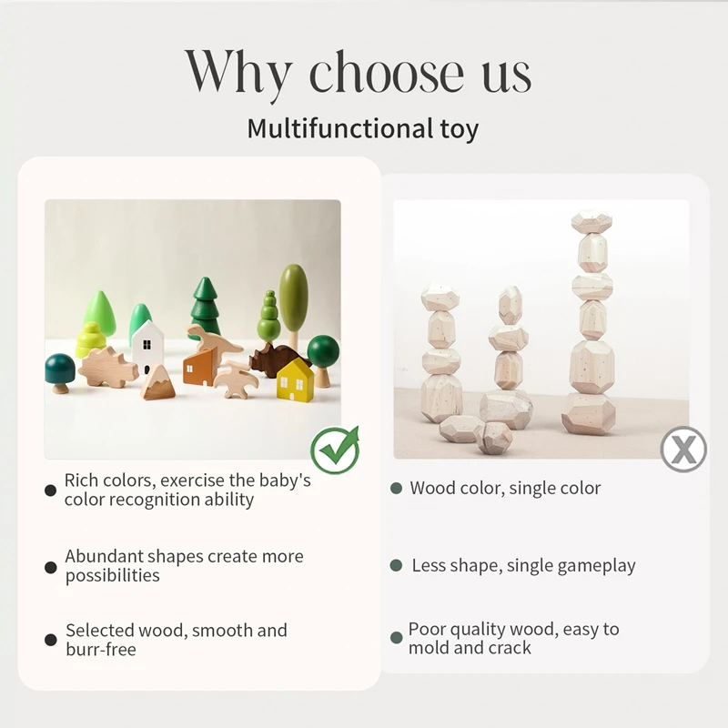 Blocos de Construção de Madeira Puzzle Toy para Crianças, Montessori, Floresta, Dinossauro, Ornamento, Construção, Presente DIY