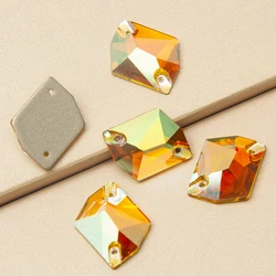 YANRUO 3265 Cosmic Light Topaz AB Sew On Stones Glass Rhinestones DIY Sewing Crystal Decor Jewelry On Clothes