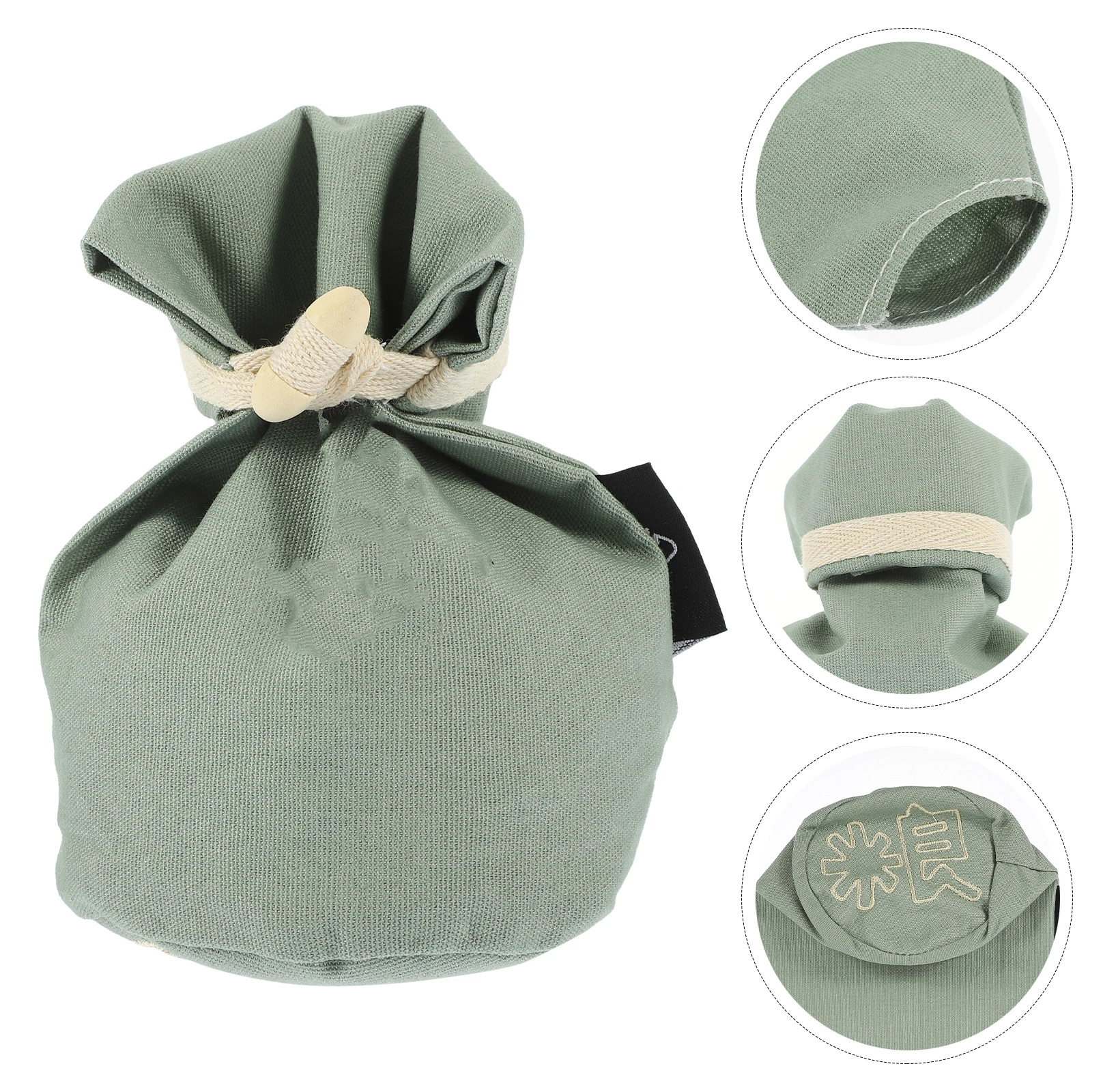 

Large Capacity Canvas Camping Rice Storage Organizer For Outdoor Bbq Picnic Drawstring Bag Portable Grain Container Dried Food
