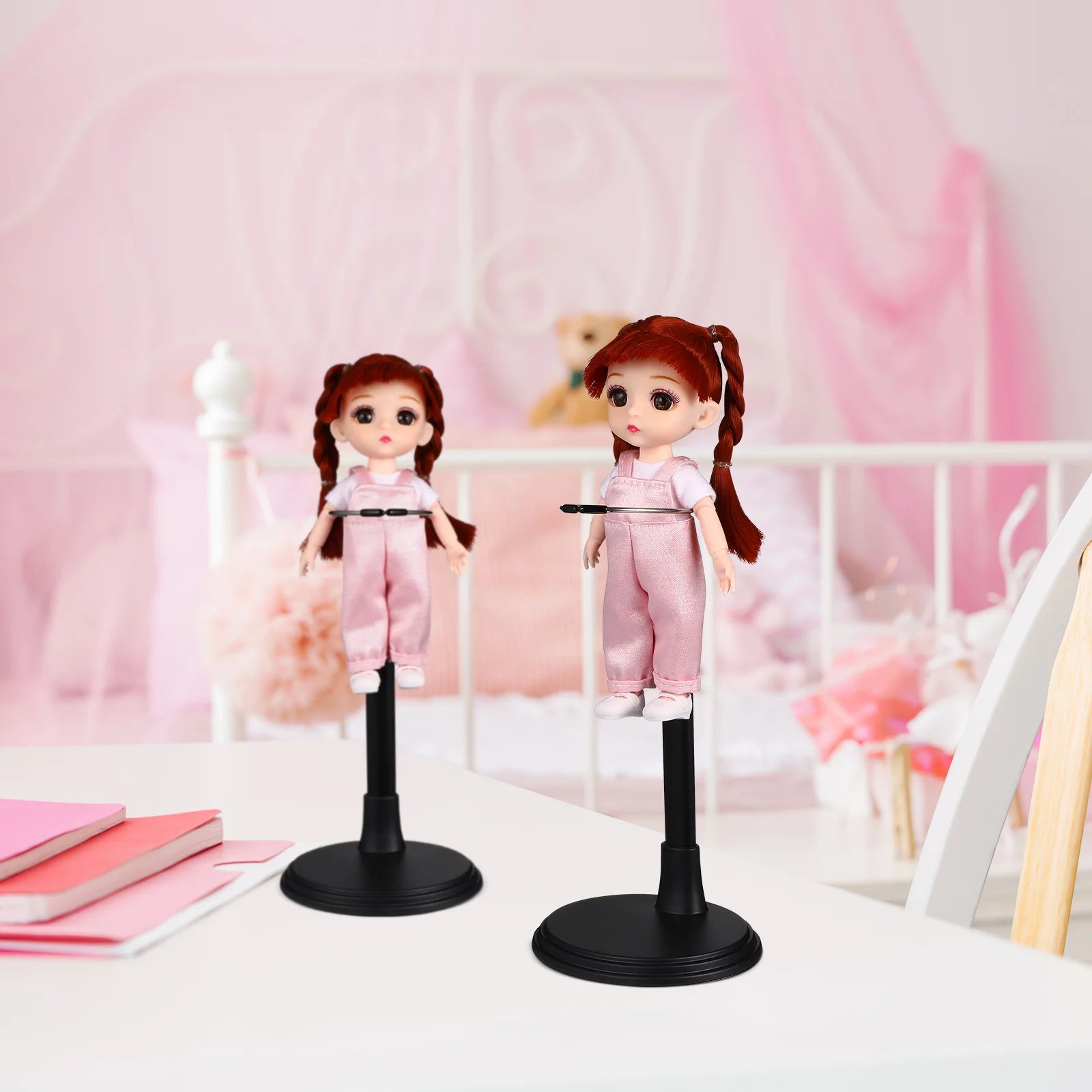 Suporte criativo para Mini Dolls, expositores, figura de ação, brinquedos para meninas