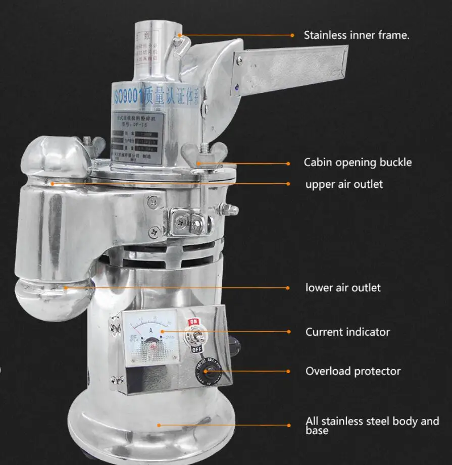

DF-20/DF-15 Автоматическая мельница для трав, непрерывный измельчитель трав, медицинский измельчитель, электрический шлифовальный фрезерный станок 20 кг/час