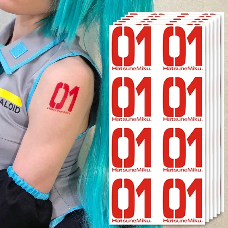 Anime Miku Cosplay Tattoo Sticker Waterproof Temporary Adult Unisex Prop Accessories Gifts