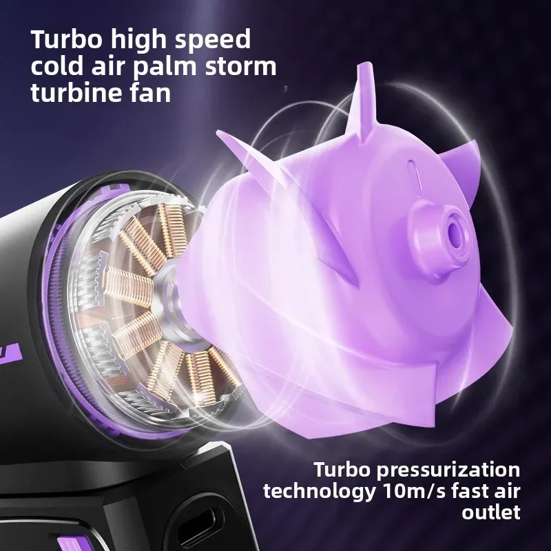 

Superior High-speed Turbine Small Wind Cannon Portable Digital Display Desktop Handheld Fan USB Charging Outdoor Mini Fan