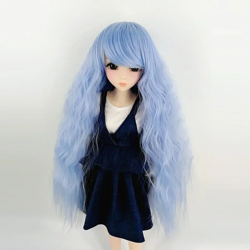 BJD SD 1/3 1/4 1/6 1/8 baby hair slanted bangs instant noodles high temperature fiber rolled doll wig 25 color