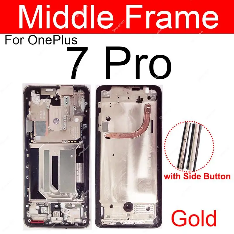 Middle Frame Housing Cover For OnePlus 1+ 7 7T 7 Pro Middle Frame Bezel Chassis Replacement