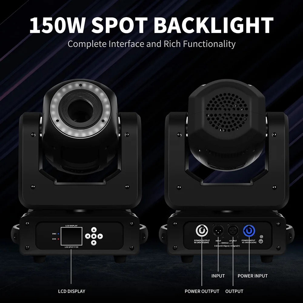 150W LED Moving Head Lys til Fest og Scene - close-up view
