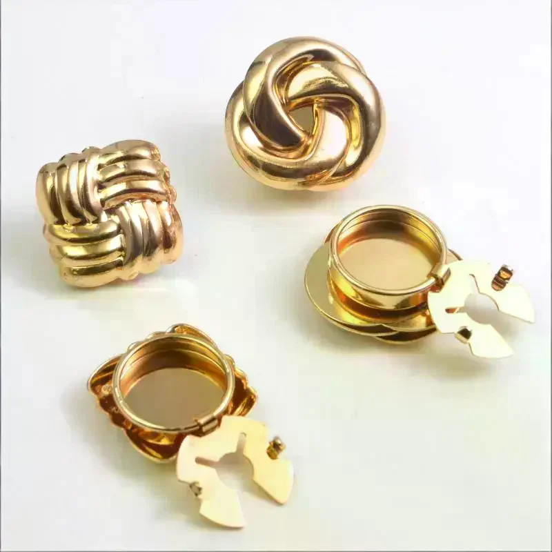 2PCS Button Cover Cufflinks For Women And Men Fashion Alloy Shirt Sleeve Collar Clips Decoration Accessories