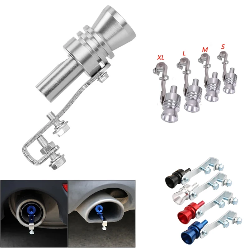 Motorbike Car Exhaust Fake Turbo Whistle Pipe Sound Muffler Blow Off Valve Universal Simulator Whistler S/M/L/XL