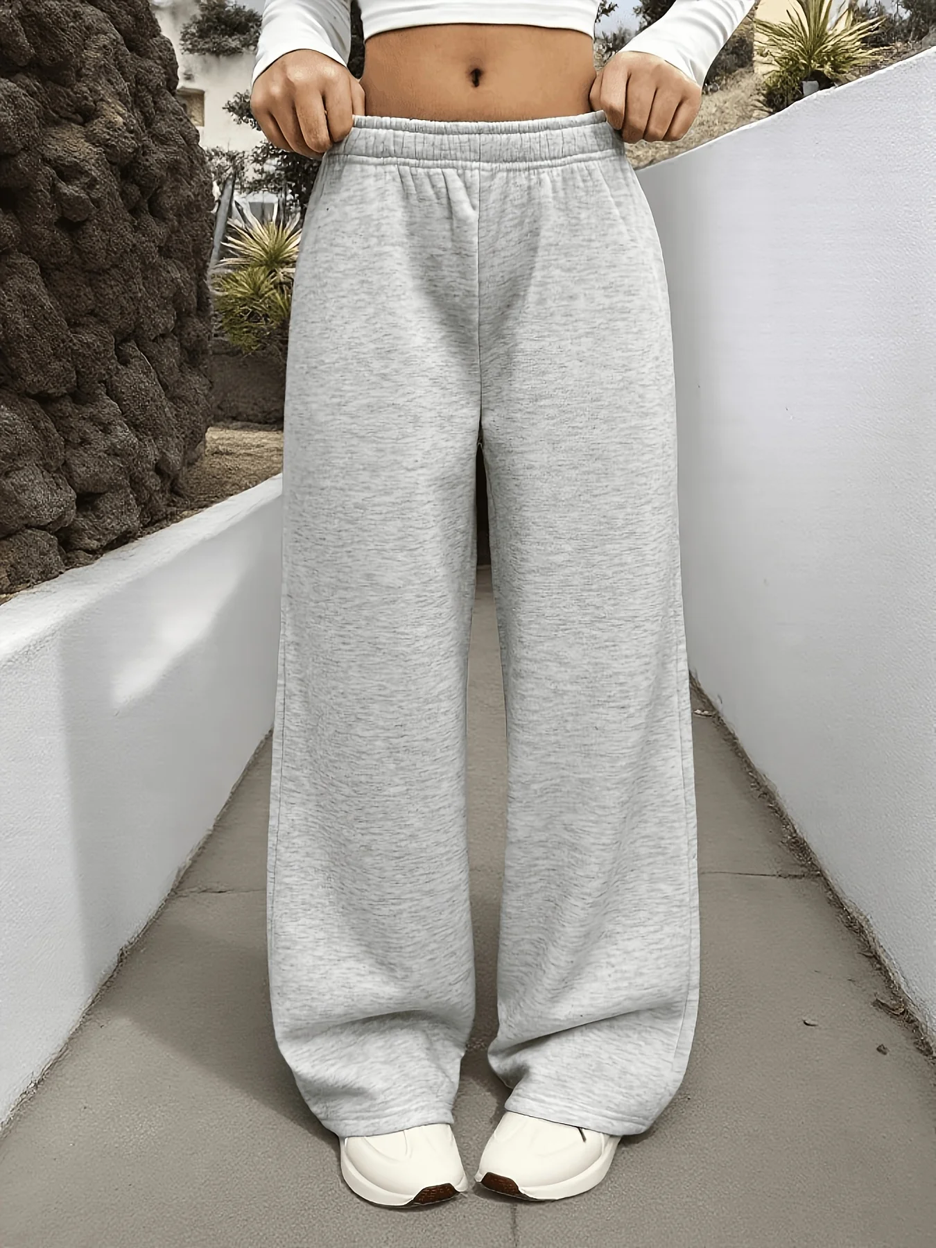 Teenage Girls' Fleece-Lined Long Pants Autumn/Winter Casual Low-Waist Flared Leggings for Daily Wear for Outdoor for Teenager