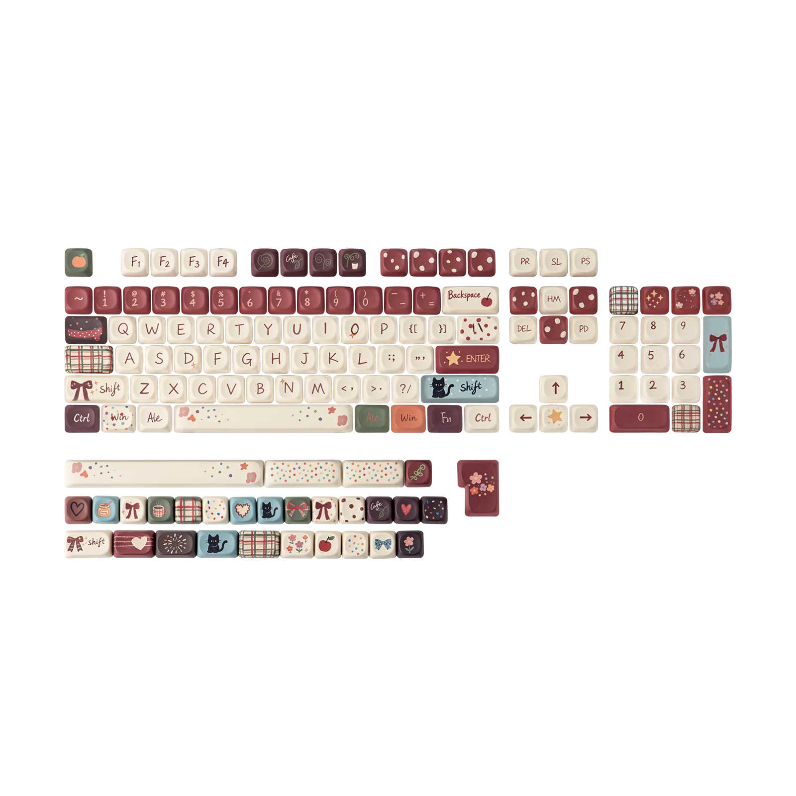 KiiBOOM All My Faves 133 toetsen MOA-profiel PBT Keycap-set MX-compatibel voor 60%/65%/75%/TKL/96%/Full Size/Alice ANSI/ISO-indeling