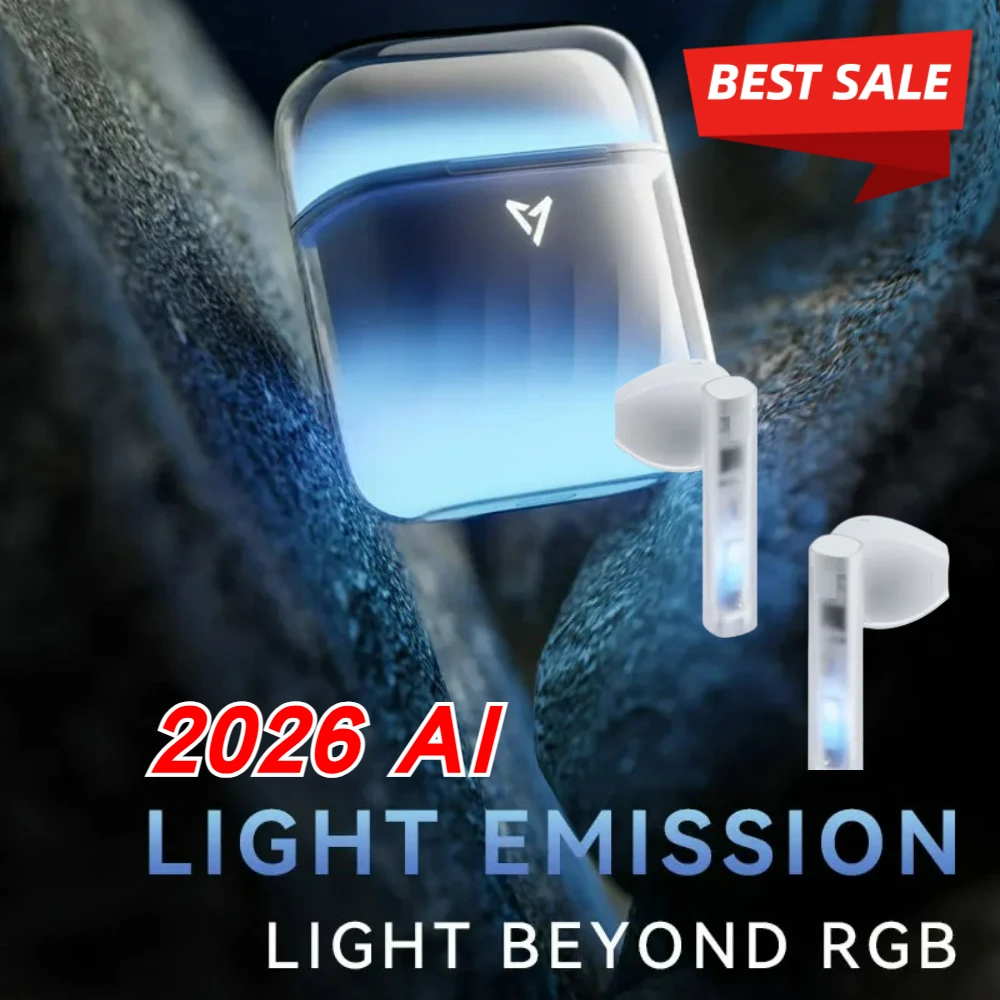 سماعات أذن لاسلكية مضيئة ذات رمال متحركة تتوهج في الظلام منخفضة التأخير سماعات بلوتوث ENC إلغاء الضوضاء لرياضة الجري وصالة الألعاب الرياضية