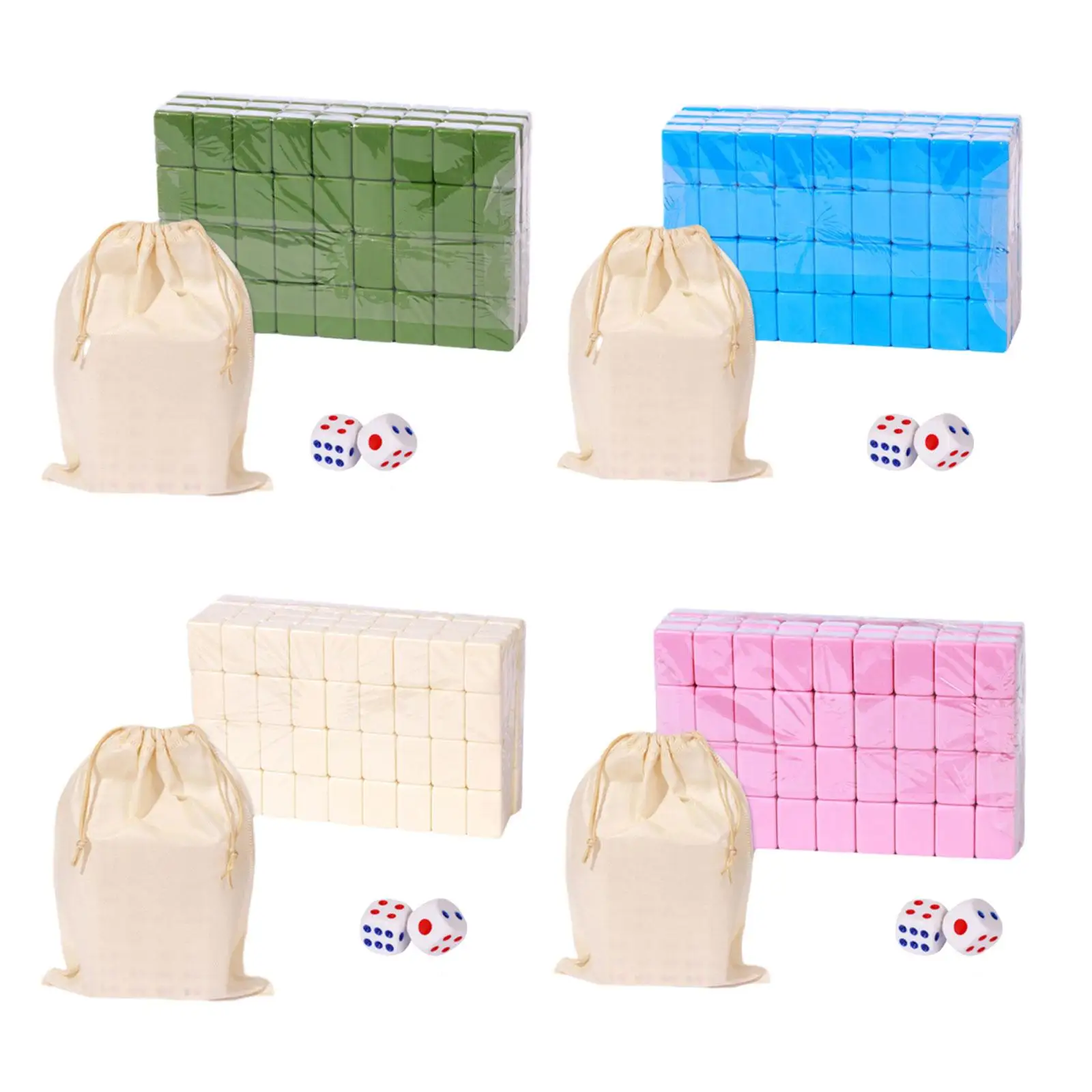 Travel Mahjong Set with Storage Bag Classic Tiles Games Antique Traditional Entertainment for Travel Party Mahjong Game Set Kids